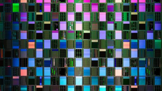 colorful pixelated checkerboard screen