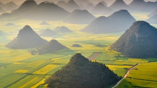 picture of mountain range and agriculture fields