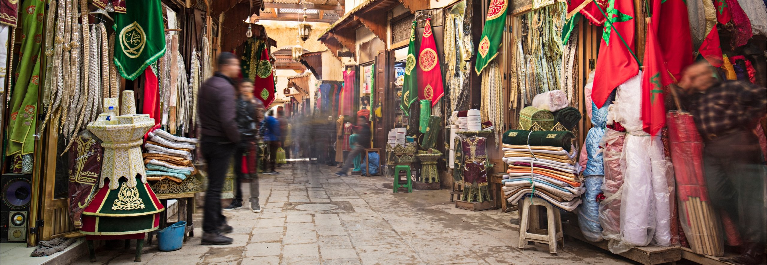 Street market in the city of Fez, Morocco