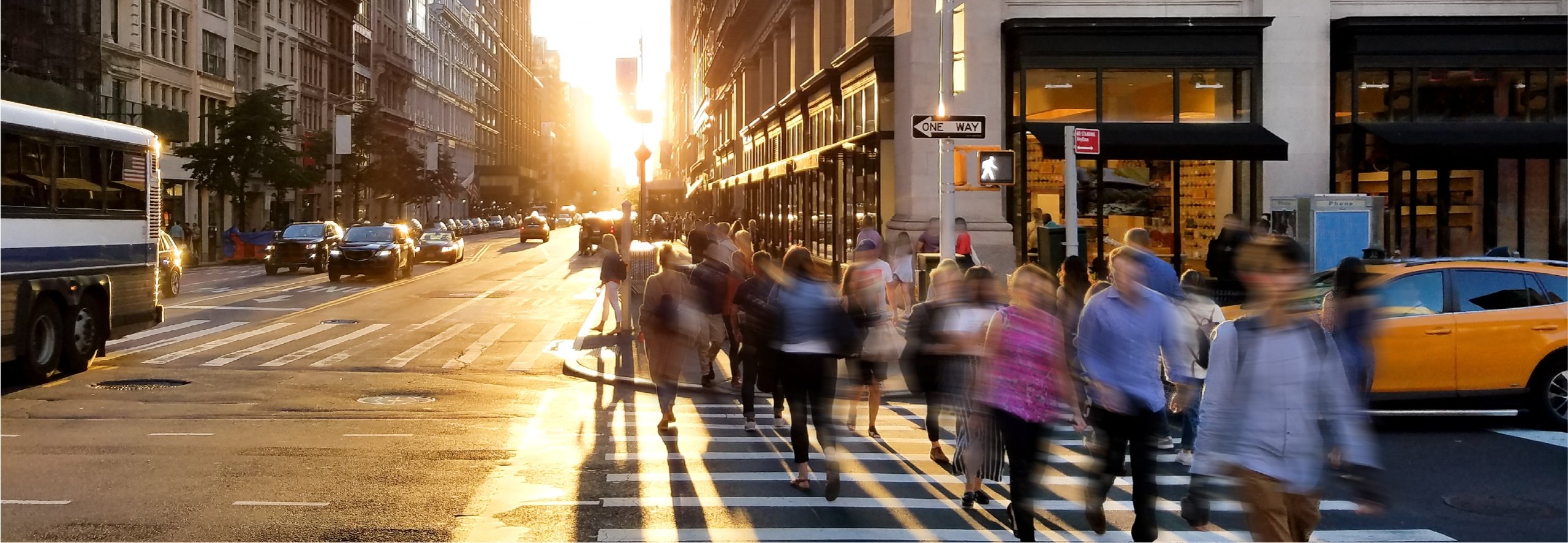 Busy street in Manhattan, New York