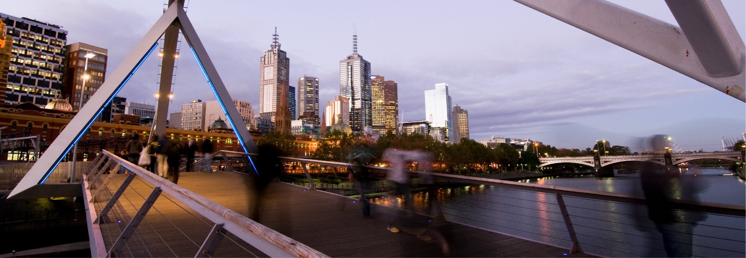 Pedestrianized bridge in Melbourne, Australia