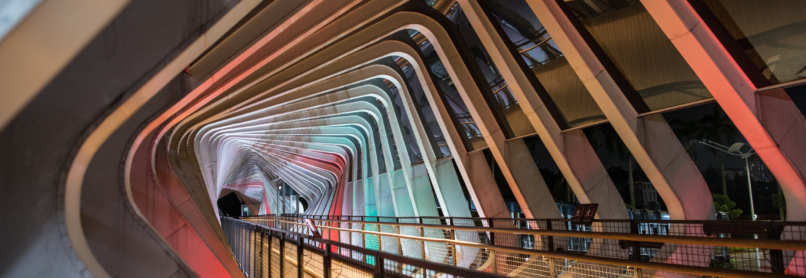 Modern pedestrian bridge in Jakarta