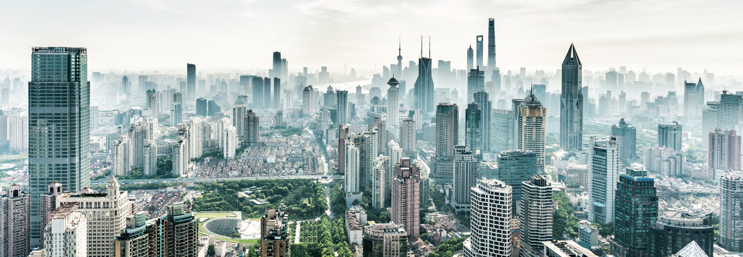 Aerial view of Shanghai, China cityscape