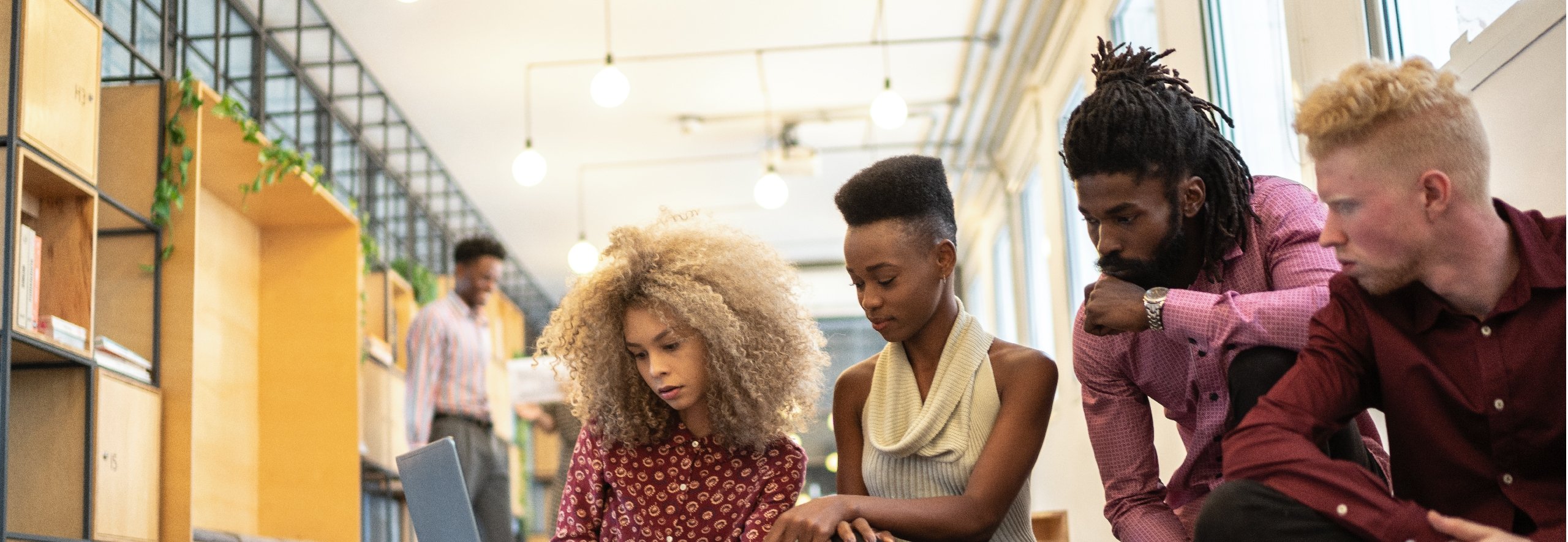 Diverse group of employees collaborating representing equity and inclusion