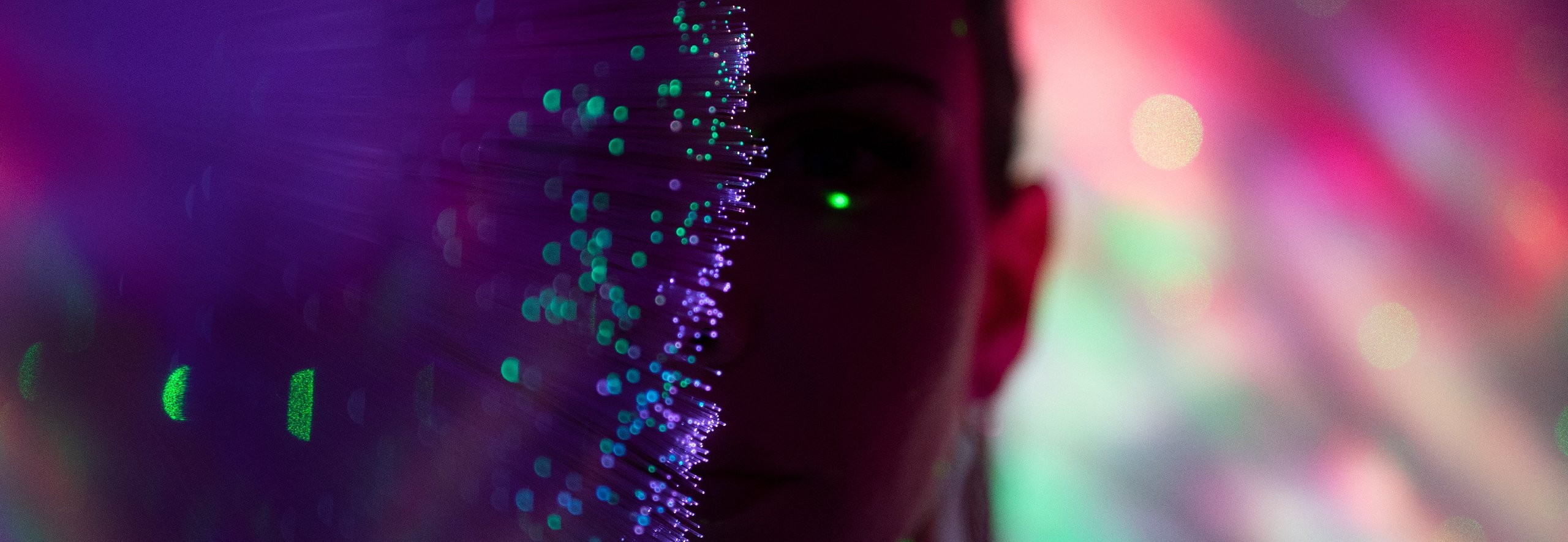 Silhouette of a man's head in virtual space