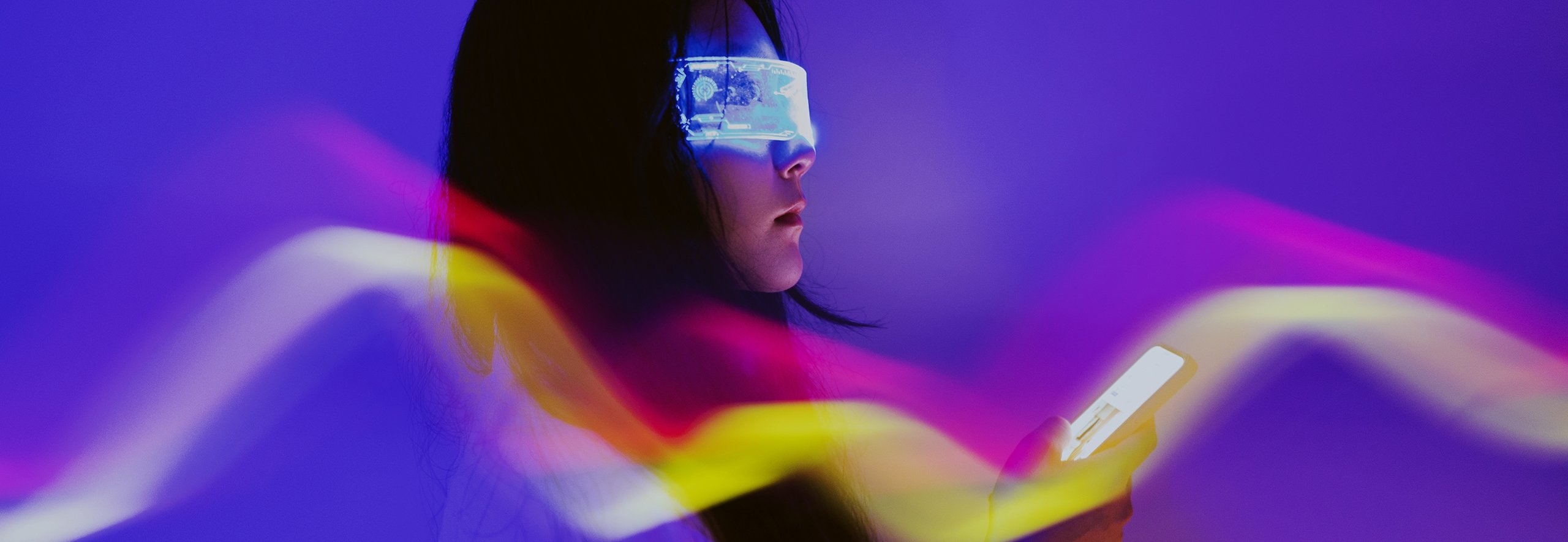 woman in VR glasses