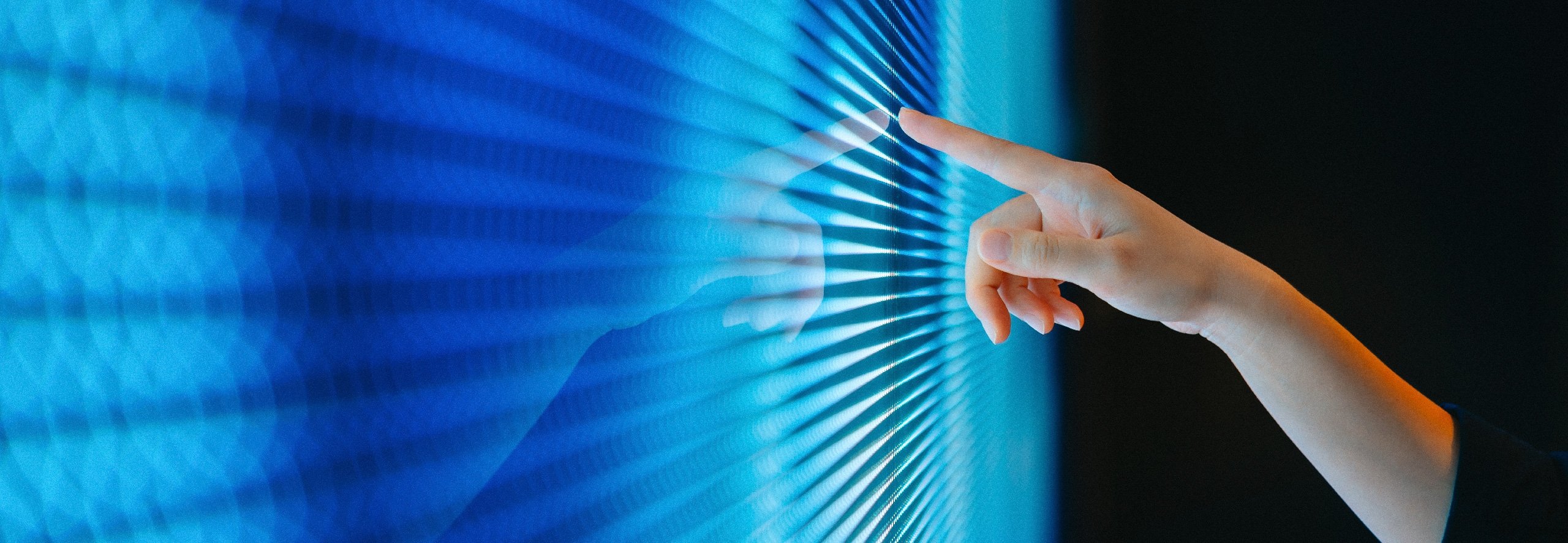 hand touching screen