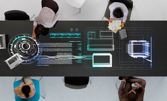 image of futuristic conference table