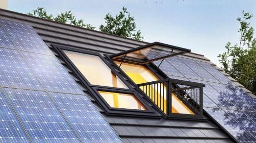 image of solar powered roof on house